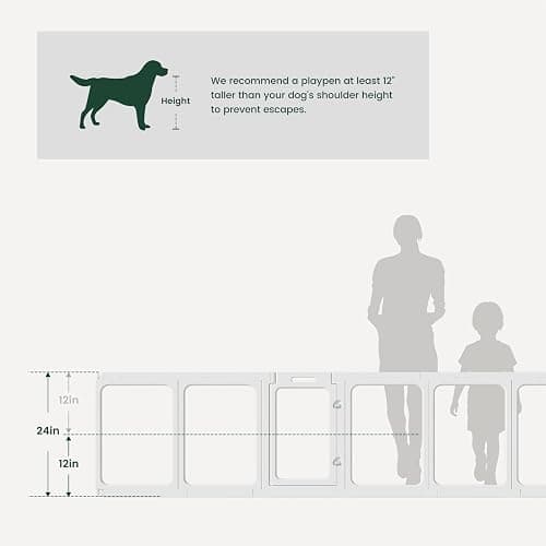 Gardner Pet Clear Acrylic Dog Playpen, 24" H 10 Planes Transparent Dog Fence Indoor, Sturdy Pet Pen for Puppy/Small Dog/Rabbit/Cat/Pig, Easy Assemble & Cleaning Plastic Whelping Box Enclosure, White thumbnail 3