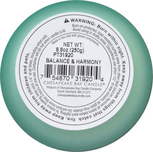 Chesapeake Bay Balance + Harmony Scented Candle Water Lily Pear Fragrance 50 Hours Burn Time Warm & Decorative Soy Wax Blend thumbnail 8