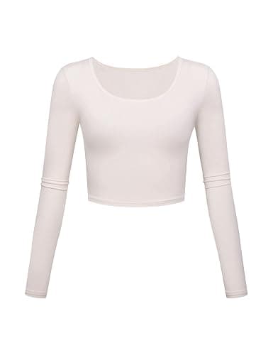 Lightweight Yoga Crop Tops Slim Fit Long Sleeve Workout Shirts for Women - Image 1