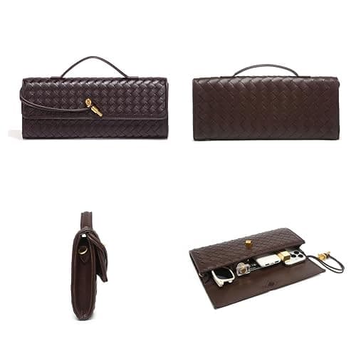 JYG Woven Handbag for Women Fashion Evening Shoulder Bag PU Leather Handmade Clutch Purse Casual Crossbody Bags 2024 thumbnail 4
