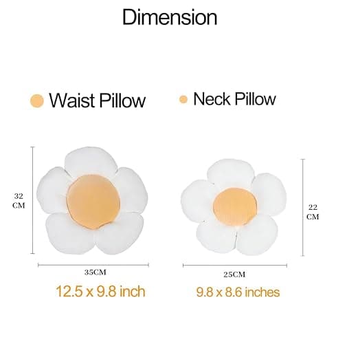 seemehappy Car Headrest Pillow Flower,White Orange Neck Pillow for Driving Car Accessories Women thumbnail 3