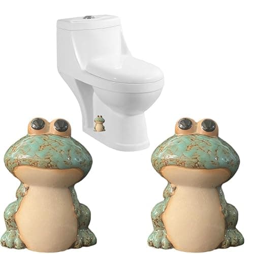 Frog Toilet Bolt Caps Ceramic Toilet Bolt Covers Decorative Toilet Screw Cover Caps, Toilet Caps for Bottom of Toilet, Cute Toilet Bowl Bolt Covers for Bathroom Decor, Easy to install (Green) - Image 1