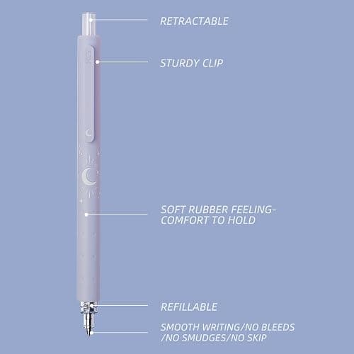 Kaco Gel Pens Cute Stationery 3 Pieces 0.5mm Fine Point, Quick Drying Pens for Journaling Aesthetic Office Supplies, 2 Black Ink and 1 Coral Ink thumbnail 3