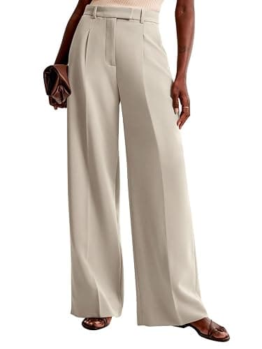 NIMIN Women Wide Leg Pants High Waisted Business Casual Work Trousers Dressy Pants with Pockets thumbnail 3