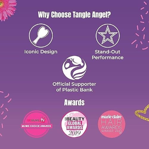 Detangling Hair Brush - Anti Static Angel Wing Hair Brush with Soft & Flexible Bristle for Straight & Wavy Hair - Tangle Angel Hair Detangler Brushes for Blow Drying & Shower - Matt White thumbnail 7