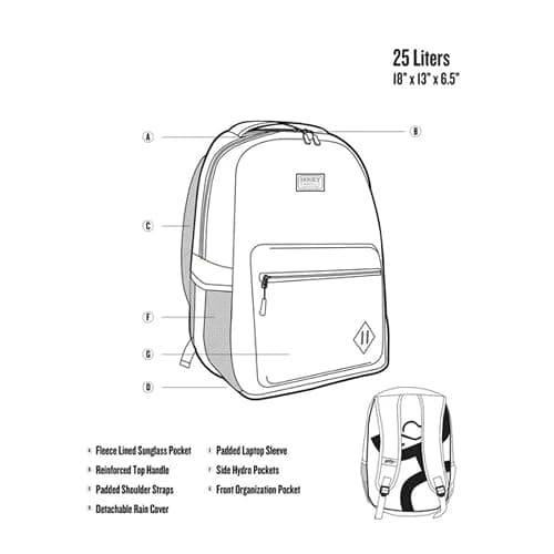 HOOEY Recess 25L Backpack - Durable Lightweight Daypack for Travel, Gym, & Outdoor Use - Spacious Main Compartment, Laptop Sleeve, Stylish Unisex Design (Cream/Tan Serape) thumbnail 3