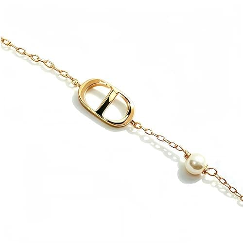 Personalized Initial Pearl Bracelet,18K Gold Women's Light Luxury Letter Bracelet,Thick Gold Plated Hypoallergenic and Color Fast Gift for Girlfriend on Festivals and Birthdays Gift thumbnail 6