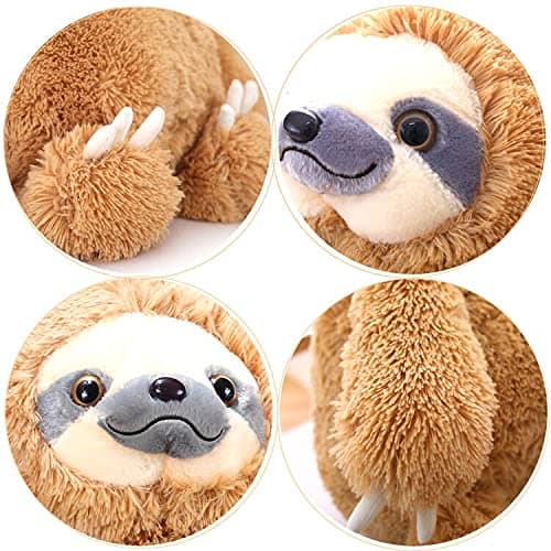 Winsterch Large Sloth Stuffed Animal,Kids Fluffy Stuffed Sloth Teddy Bear Birthday, Big Plush Sloth Gifts for Boys and Girls Sloth Toy (20 Inches, Brown) thumbnail 4