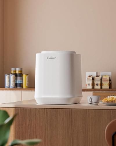 Ouaken 4L Electric Composter for Kitchen, Smart Countertop Compost Bin, Odorless | Low Noise | Auto-Cleaning | Turn Food Waste into Fertilizer, Indoor Food Waste Compost Machine, White thumbnail 9