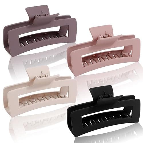 Ahoney Extra Large Hair Clips for Thick Long Hair - XL Oversized Giant Matte Banana Jumbo Jaw Clips, Strong Hold Hair Accessories for Women (Neutral) thumbnail 5