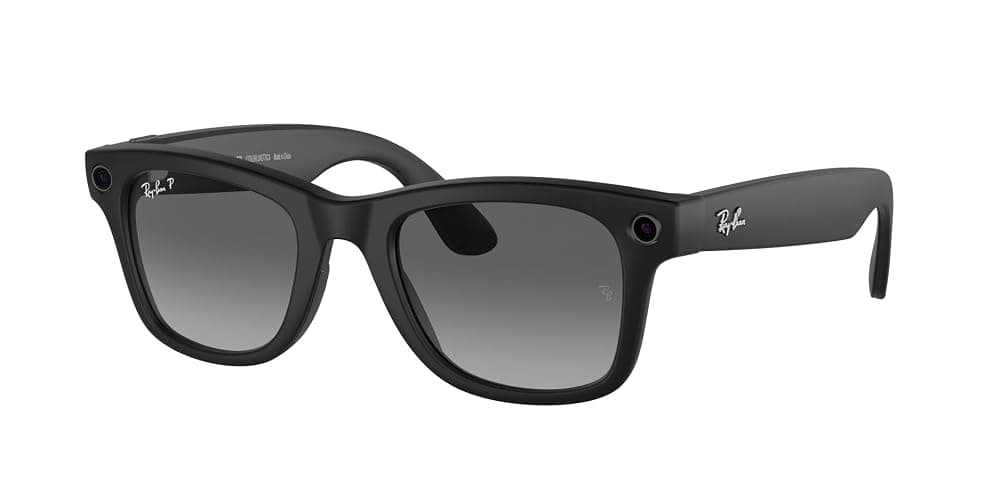 Ray-Ban Meta (Gen 1), Wayfarer, Large Matte Black | Smart AI Glasses for Men, Women - 12 MP Camera, Open-Ear Speakers, Video, Bluetooth — Polarized Gradient Graphite Lenses - Wearable Technology thumbnail 10