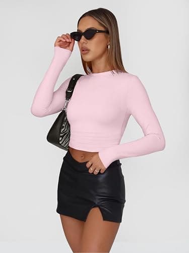 AUTOMET 3 Pack Womens Long Sleeve T Shirts Fall Fashion Basic Going Out Crop Tops Slim Fitted Winter Clothes 2025 thumbnail 5