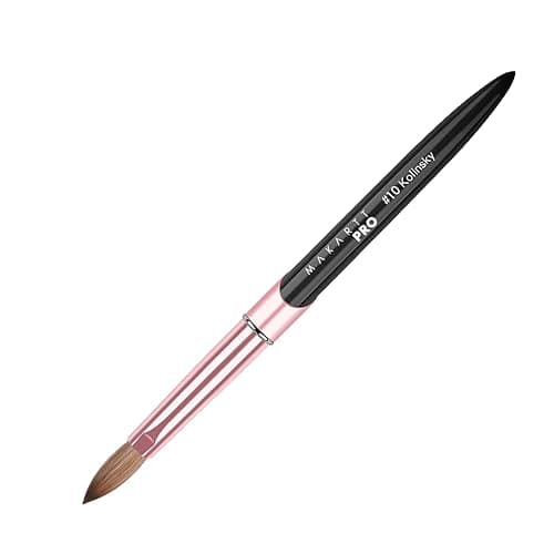 MakarttPro Kolinsky Acrylic Nail Brush Size 10 – 100% Pure Kolinsky Hair Nail Brush for Acrylic Application, Professional Nail Brush for Smooth Bead Control, Anti-Clogging, Acetone Resistant Handle thumbnail 2