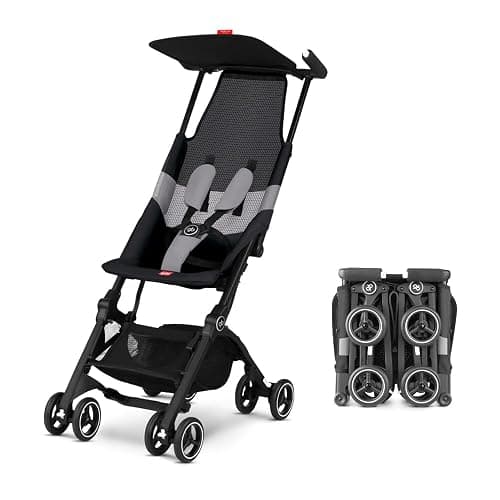 gb Pockit Air All Terrain Ultra Compact Lightweight Travel Stroller with Breathable Fabric in Velvet Black - Image 1