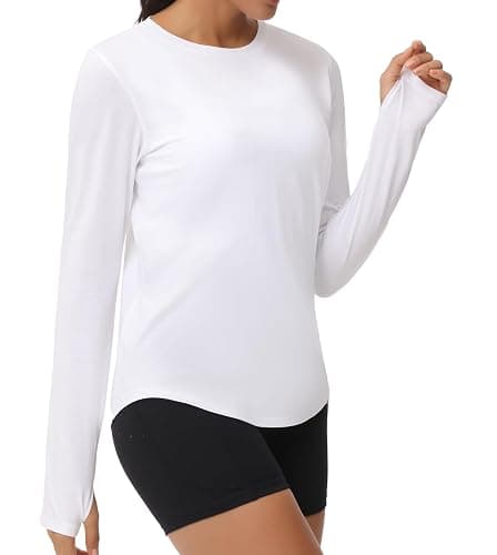 THE GYM PEOPLE Women's Long Sleeve Workout Shirts Athletic Crewneck Hiking Tops with Thumb Hole thumbnail 2