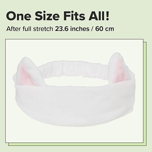 I DEW CARE Face Wash Headband - White Cat | Adorable Design, Perfect for Washing & Cleansing, Makeup and Spa, Bath, Skincare, Quick Dry, Soft & Fuzzy, Non Slip, Reusable, Teen Girls Stuff thumbnail 6