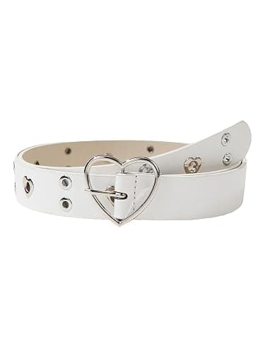 White Heart Belt - Silver Buckle - Image 1