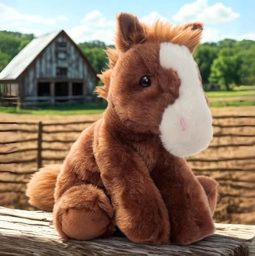 The Petting Zoo Floppy Horse Stuffed Animal Plushie, Gifts for Kids, Wild Onez Wildlife Animals, Horse Plush Toy 8 inches thumbnail 8