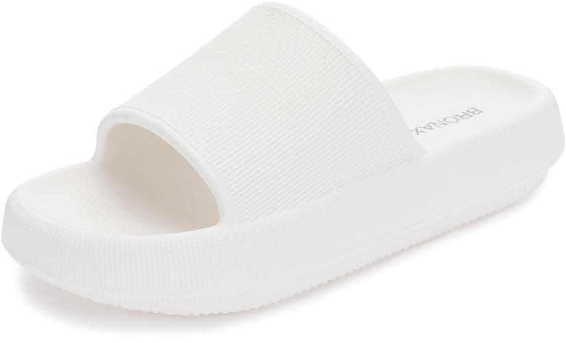 BRONAX Pillow Slippers for Women and Men | House Slides Shower Sandals | Cushioned Thick Sole - Image 1