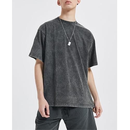 T-Shirts Pack:Unisex Cotton Crew T Shirts Bulk Short Sleeve Heavyweight Vintage Tees Mix Colors Clothes Basic Tops thumbnail 2
