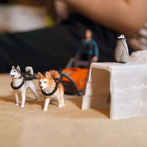Schleich Wild Life - 19PC Antarctic Expedition Playset with Penguin, Dog Figurines, Action Figure and Accessories - Actic Animal Imaginative Play Set for Kids Ages 3+ thumbnail 2