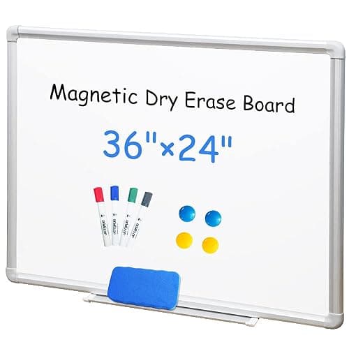 DEVELOP Magnetic Dry Erase White Board 24x36 Inch, Aluminum Frame Wall-Mounted Whiteboard with Detachable Marker Tray & Magnetic Surface for Home Office Classroom Kitchen Memo - Image 1