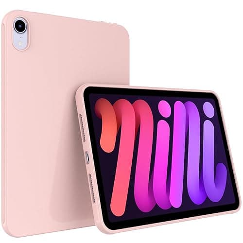 Callyue Slim Case for iPad Mini 6 8.3 Inch 2021 iPad Mini 6th Generation, iPad Mini 7 2024 Case (A17 Pro), Ultra Thin Lightweight Matte Soft Flexible Frosted TPU Skin Bumper Back Cover Shell, Pink