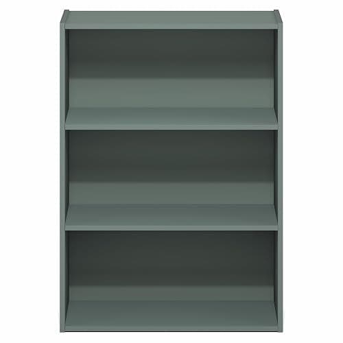 Furinno PASIR Book Shelf, 3-Tier Bookshelf, Storage Shelves Bookcase, 9.7 x 23.7 x 31.5, for Living Room, Bedroom, Home Office, Sage Green thumbnail 7