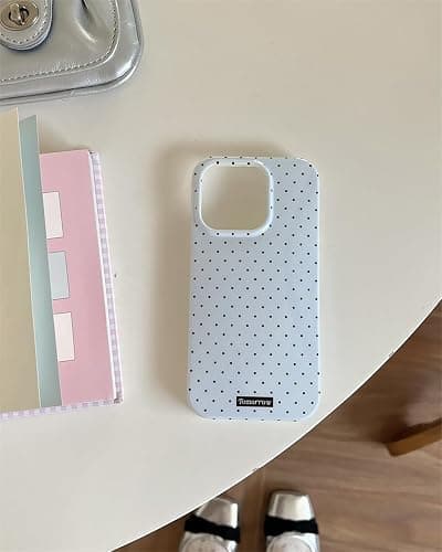inewateri Compatible with iPhone 13/iPhone 14 Case with Cute Fashion Polka Dot Aesthetics Design Simple Cases for Soft TPU Slim Protection Cover-Blue thumbnail 4