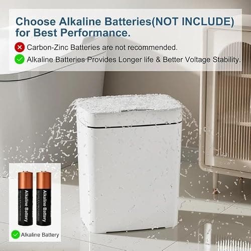 Vanpopubs 2 Pack 2.7 Gal Bathroom Trash Can with Lid, Automatic Trash Can Small Smart Garbage Can Touchless, Slim Motion Sensor Waterproof Plastic Trash Bins for Bedroom Office Kitchen Toilet thumbnail 4