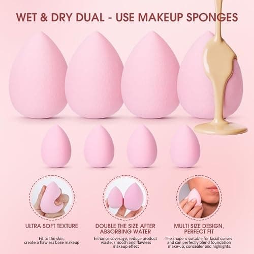 112Pcs Pink Makeup Brushes Set Professional Makeup Kit, Foundation Makeup Brush Kit Eye and Face Make up Brushes & Tools, Multi-functional Beginner Makeup Tool Set with Case Facial Makeup Accessories thumbnail 5
