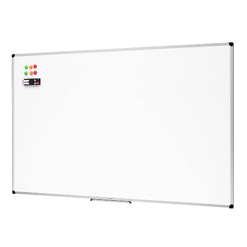 Amazon Basics Large Magnetic Dry Erase Whiteboard with Pen Tray for School, Classroom, Office & Home , 35.4" x 23.6", Aluminum frame - Image 1