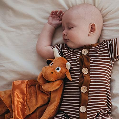 Yikes Twins Longhorn Lovey Blanket for Baby | Large 20" x 20" Baby Lovey for Girls or Boys | Cute Longhorn Security Blanket for Babies and Toddlers thumbnail 5