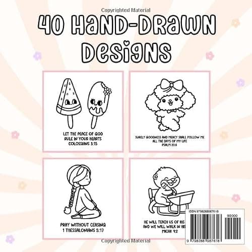 Cute Christian: Bold and Easy Bible Verse Coloring Book: Cozy and Simple Faith Themed Pages for Kids, Teens, and Adults | Big Hand Drawn Designs for ... & Relaxation (Bold & Easy Coloring Series) thumbnail 2