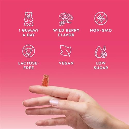 Biotin Gummies for Hair, Skin & Nails. 5,000 mcg High Potency Vegan Vitamins for Faster Hair Growth, Stronger Nails & Healthy Skin. with Vitamins C & E, 30 Gummies thumbnail 6