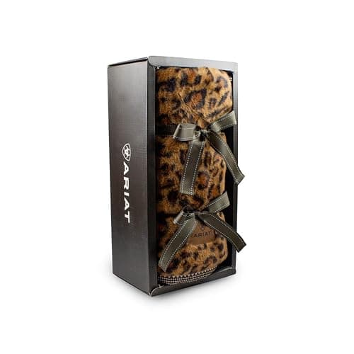 Ariat Snuggle Leopard Blanket, 50" x 60" | Lightweight Comfy Soft Cozy Warm Fluffy Throw Blanket in Beautiful Gift Box - Image 1