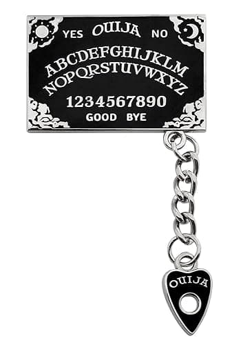 Pinsanity Black Ouija Board with Planchette Charm Enamel Lapel Pin thumbnail 2