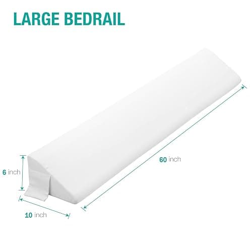 Vekkia Queen Size Bed Wedge Pillow for Headboard Gap/Mattress Wedge Gap Filler/Bed Gap Filler Fill 0-6" Gap Between Headboard and Mattress,60"x10"x6"-White thumbnail 2