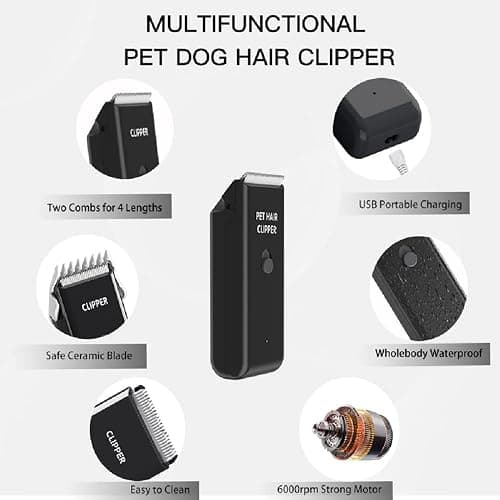 Professional Cat Grooming Clippers for Matted Hairs, Low Noise Cat Dog Grooming Kit Rechargeable Pet Clippers Trimmer for Dogs,Puppy,Cats,Rabbit thumbnail 3