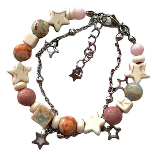 Tyadorw Y2k Star Beaded Bracelets Kawaii Double Layer Bracelet for Women Trendy Fairycore Jewelry Fairy Grunge Accessories thumbnail 2