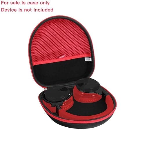 Hermitshell Hard Travel Case for Silensys E7 / PurelySound/MOVSSOU/COWIN/Tapela/Audonia Active Noise Cancelling Bluetooth Headphones (Black+Red) thumbnail 2