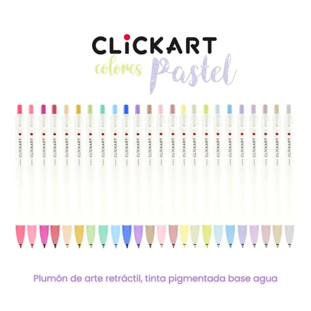 Zebra Marcador Retráctil Clickart 24 Piezas Tinta Anti-secado Punto Fino (PASTEL) thumbnail 3