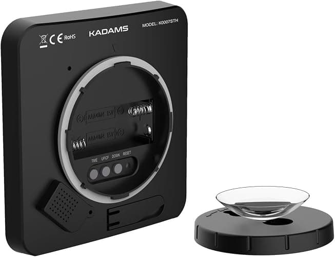 KADAMS Shower Clock Waterproof Bathroom Timer – Digital Wall Clock with Countdown, Magnetic Kitchen Clock with Temperature & Humidity, Suction Cup for Kids Shower Spa Sauna Cook Bath (Black) thumbnail 3
