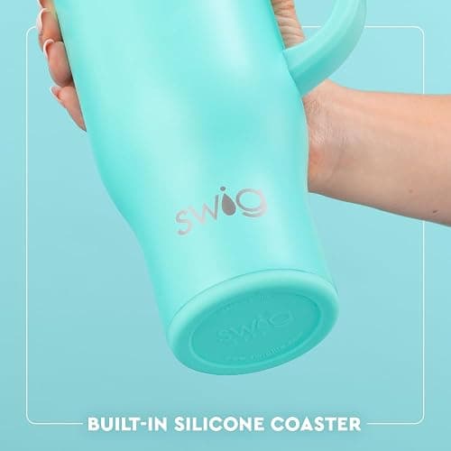 Swig Life 30oz Mega Mug, 30 oz Tumbler with Handle and Straw, Cup Holder Friendly, Dishwasher Safe, Extra Large Insulated Tumbler, Stainless Steel Water Bottle (Teacher Life) thumbnail 5