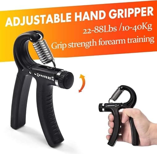 IMENSEAS Grip Strength Trainer 7 Pack Adjustable, Finger Stretcher Resistance Extensor Bands, Finger Exerciser, Hand Gripper Strength Ring & Stress Ball thumbnail 2