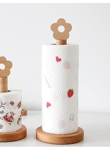 Paper Towel Holder, Wooden Kitchen Roll Stand Organizer Free Standing, Housewarming Gift Present for Friends thumbnail 7