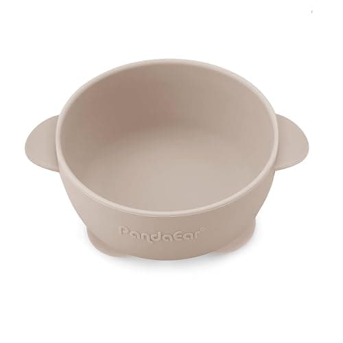 PandaEar 3 Pack Baby Suction Bowls with 3 Spoons, Stay Put Silicone Food Bowl Babies Led Weaning Supplies for Kids Toddlers, BPA-Free (Linen Brown Tan) thumbnail 6
