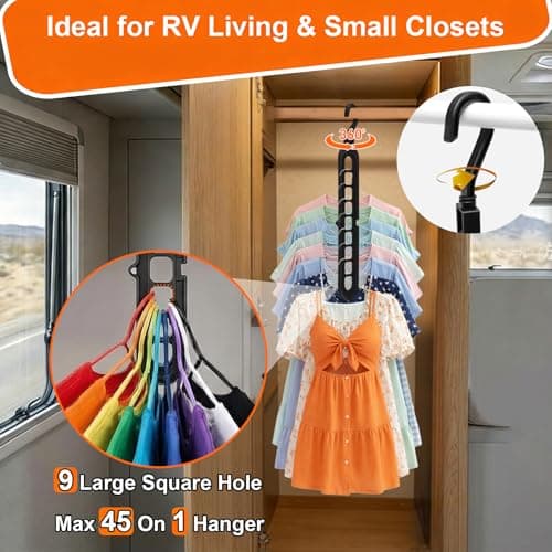 HEYHOUSE Closet Organizers and Storage,College Dorm Room Essentials,Pack of 10 Multifunctional Organizer Magic Space Saving Hangers with 9 Holes Storage Organization for Wardrobe Closet thumbnail 5