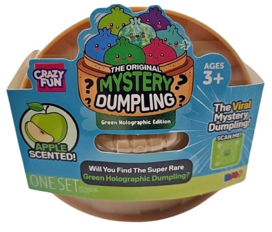Crazy Fun Mystery Dumpling Squishy Toy 5 inch Diameter (Green Holographic Mystery) - Image 1