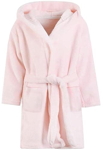 Umeyda Girls Fleece Hooded Robes, Warm Printed Bath Robe for Kids Soft Fuzzy Bathrobe for Gifts - Image 1